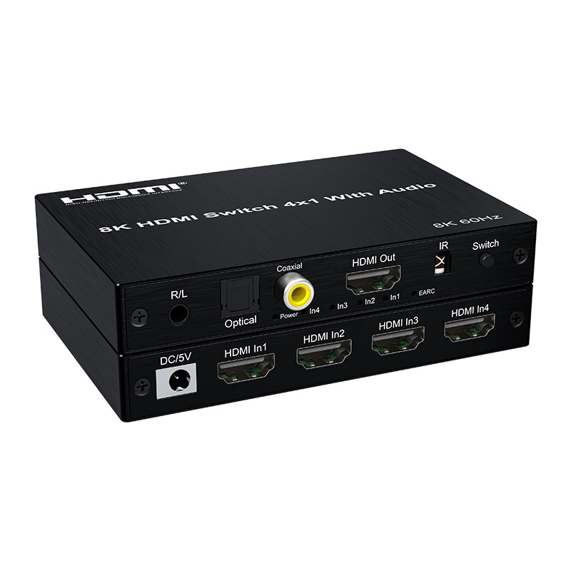 8K HDMI Switch 4x1 with Audio Extractor 8K60Hz_Video Switch and