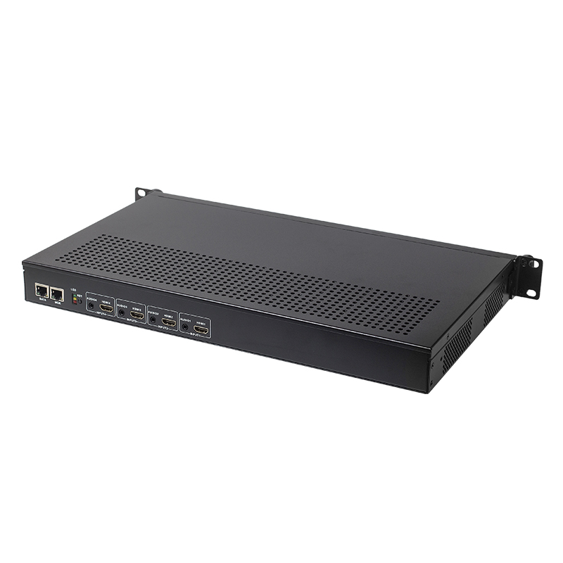 1U Rack Dual Ethernet 4CH HDMI Video Encoder H.264 1080P