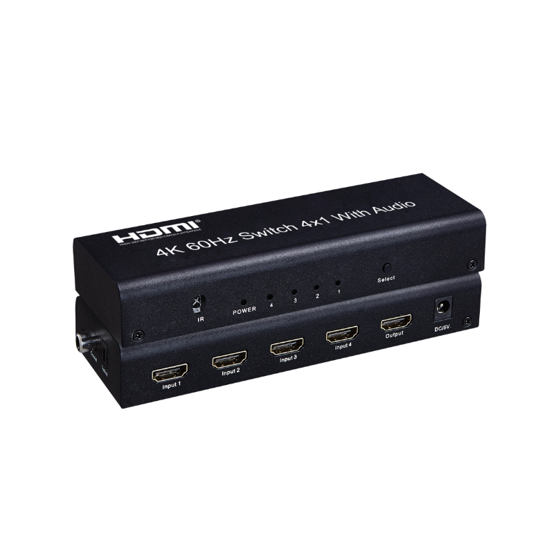 4K 60Hz HDMI Switch 4x1 with Audio Extractor