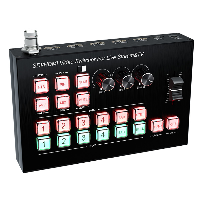 4 Channels SDI/HDMI Video Mixer Switcher for Live Streaming Switcher